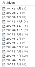 月別アーカイブリストの日本語化